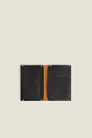 LEATHER PASSPORT COVER WITH TOPSTITCHING DETAIL