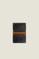 LEATHER WALLET WITH TOPSTICHING DETAIL