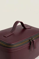 SMALL LEATHER TOILETRY BAG