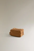 SPLIT LEATHER COSMETIC BAG