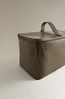 LARGE LEATHER TOILETRY BAG