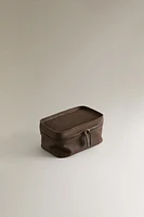 FADED LEATHER MAKEUP BAG