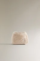 SMALL FAUX FUR MAKEUP BAG