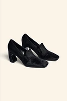 SQUARE TOE LEATHER HEELS LIMITED EDITION