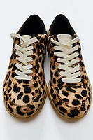 LEATHER ANIMAL PRINT SNEAKERS