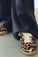 LEATHER ANIMAL PRINT SNEAKERS