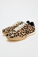 LEATHER ANIMAL PRINT SNEAKERS