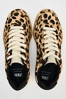 LEATHER ANIMAL PRINT SNEAKERS