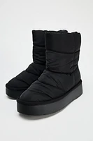 QUILTED EFFECT PLATFORM ANKLE BOOTS