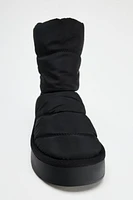 QUILTED EFFECT PLATFORM ANKLE BOOTS