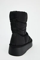 QUILTED EFFECT PLATFORM ANKLE BOOTS