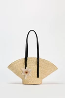 BASKET SHOULDER BAG WITH FLOWER