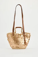 SEQUIN BASKET BAG