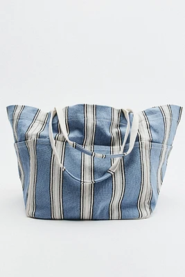 STRIPED SHOPPER BAG