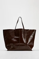 MAXI LEATHER TOTE BAG