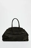 SUEDE MAXI SHOULDER BAG