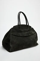 SUEDE MAXI SHOULDER BAG