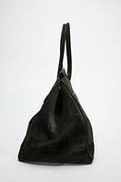 SUEDE MAXI SHOULDER BAG