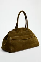 SPLIT LEATHER SHOULDER BAG