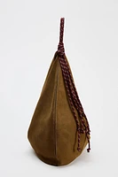 ROPE HANDLE SUEDE SHOULDER BAG