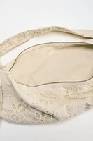 OVAL EMBROIDERED CROSSBODY BAG