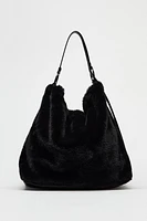 FAUX FUR BUCKET BAG