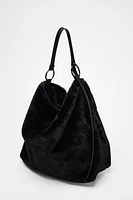 FAUX FUR BUCKET BAG