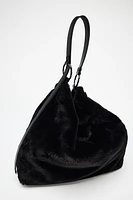 FAUX FUR BUCKET BAG