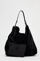 FAUX FUR BUCKET BAG