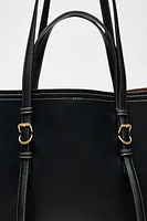 TOPSTITCHED TOTE BAG