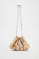 MINI FLORAL CROSSBODY BUCKET BAG