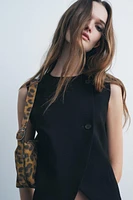 LEATHER ANIMAL PRINT SHOULDER BAG