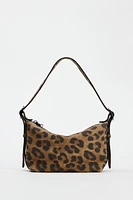 LEATHER ANIMAL PRINT SHOULDER BAG