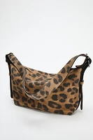 LEATHER ANIMAL PRINT SHOULDER BAG