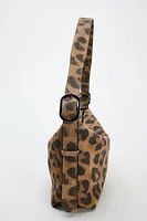 LEATHER ANIMAL PRINT SHOULDER BAG