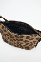 LEATHER ANIMAL PRINT SHOULDER BAG