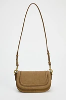 SPLIT LEATHER CROSSBODY BAG