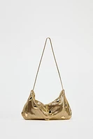 BEADED MINI MESH METALLIC BAG