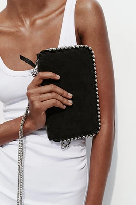 STUDDED CROSSBODY WALLET BAG