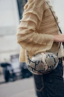 ANIMAL PRINT OVAL CROSSBODY BAG