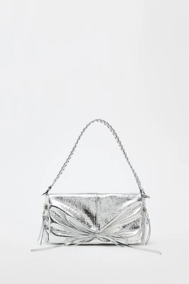 METALLIC DRAWSTRING SHOULDER BAG