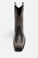 TOPSTITCHED COWBOY BOOTS