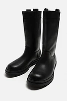 MID CALF LEATHER BOOTS