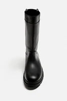 MID CALF LEATHER BOOTS