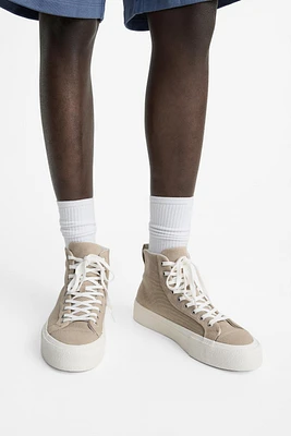 FABRIC HIGH-TOP SNEAKERS