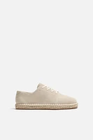 LACED LEATHER ESPADRILLES