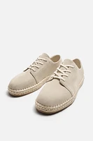 LACED LEATHER ESPADRILLES