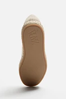 LACED LEATHER ESPADRILLES