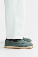 JUTE SOLE LEATHER LOAFERS