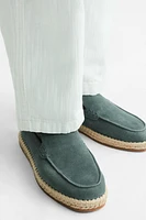 JUTE SOLE LEATHER LOAFERS